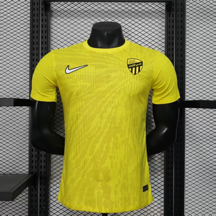 Player Version 2025-2026 Ittihad Yellow Soccer Training Jersey Football Shirt
