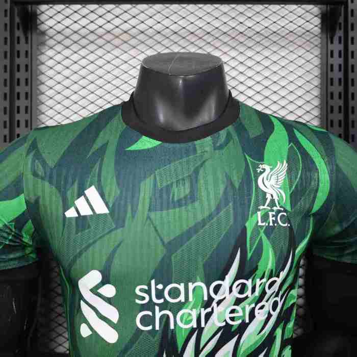 Player Version 2025-2026 Liverpool Green Drogan Soccer Jersey Football Shirt