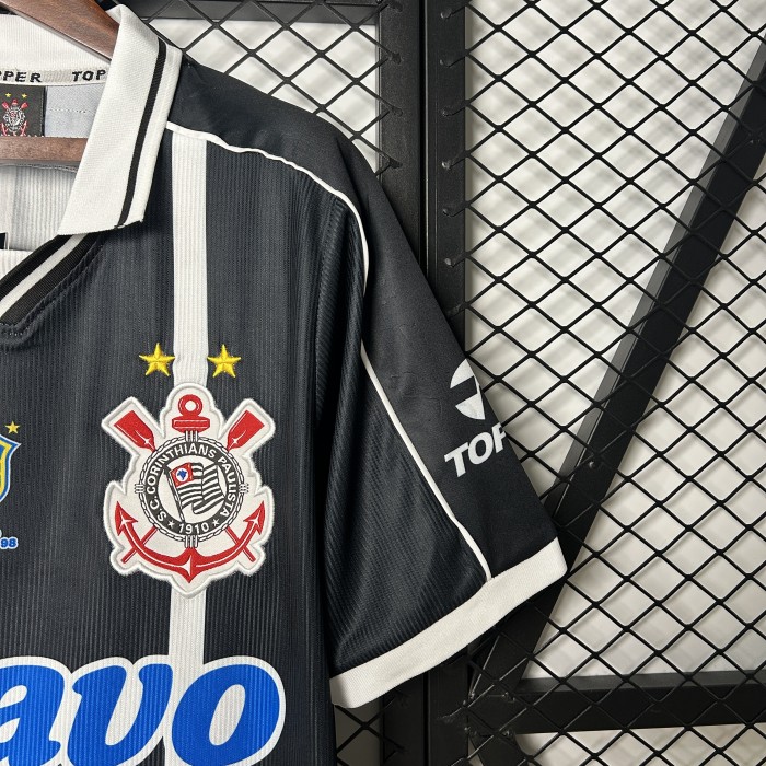 Retro Jersey 1999-2000 Corinthians Away Black Soccer Shirt Vintage Soccer Jersey