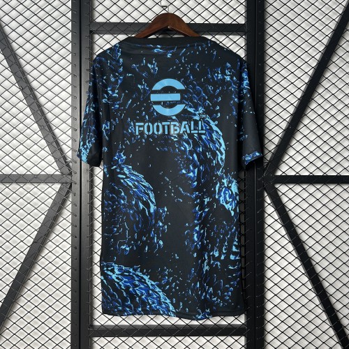 Fan Version 2025-2026 Inter Milan Black/Blue Soccer Training Shirt Soccer Jersey