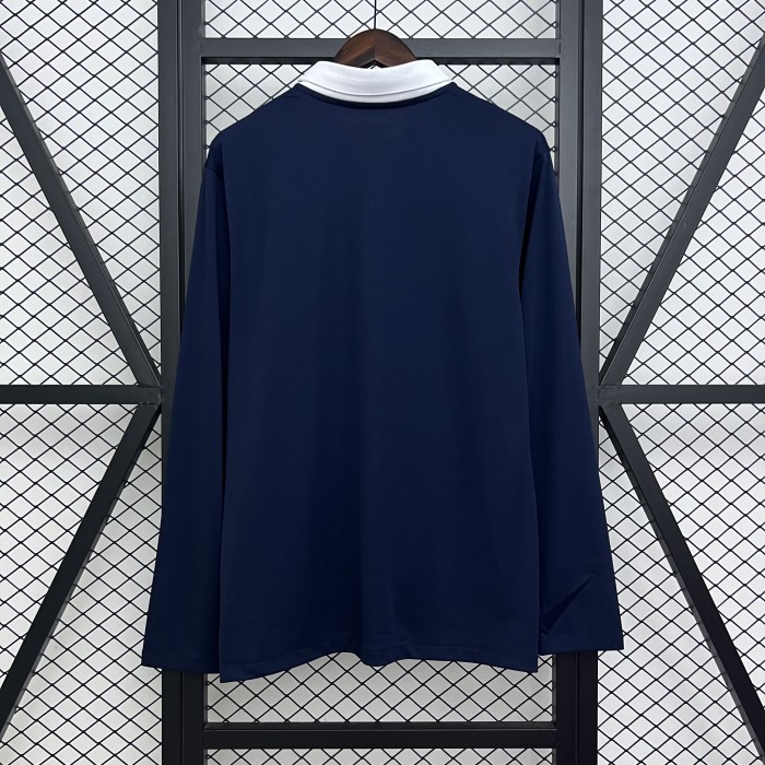 Long Sleeve Retro Jersey 2014 France Home Soccer Jersey Vintage Football Shirt