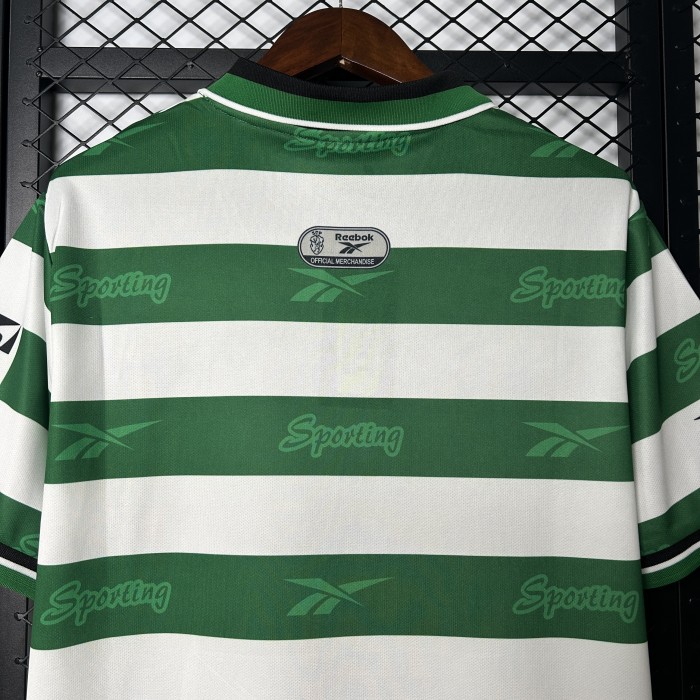 Retro Jersey 1999-2000 Sporting Lisbon Home Soccer Jersey Vintage Football Shirt