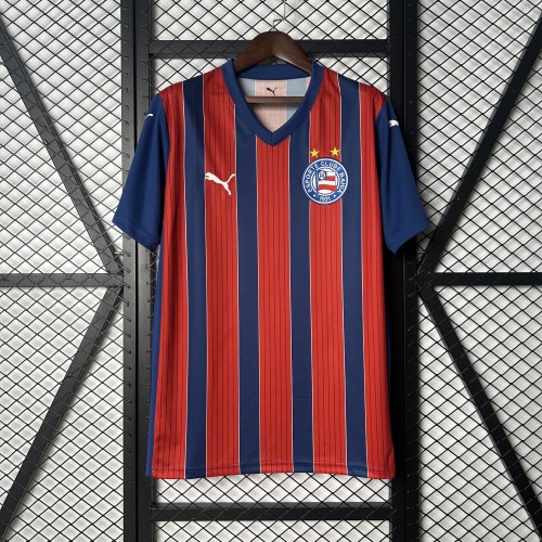 Fan Version 2025-2026 Bahia Away Blue/Red Soccer Jersey Football Shirt