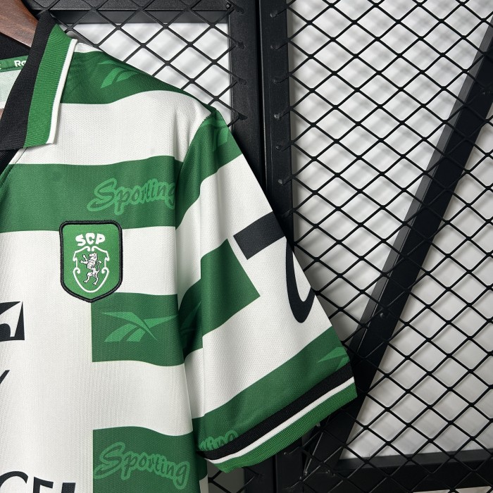 Retro Jersey 1999-2000 Sporting Lisbon Home Soccer Jersey Vintage Football Shirt