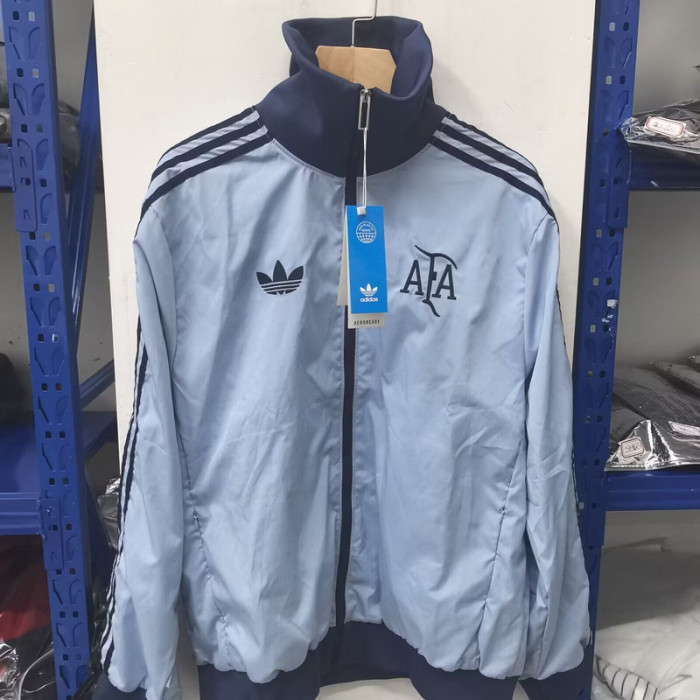 Retro Model 2025-2026 Argentina Light Blue Soccer Windbreaker Jacket Football Jacket