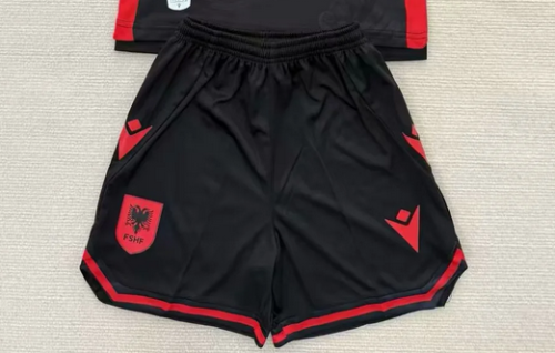 Fan Version 2025-2026 Albania Third Away Black Soccer Shorts Football Shorts