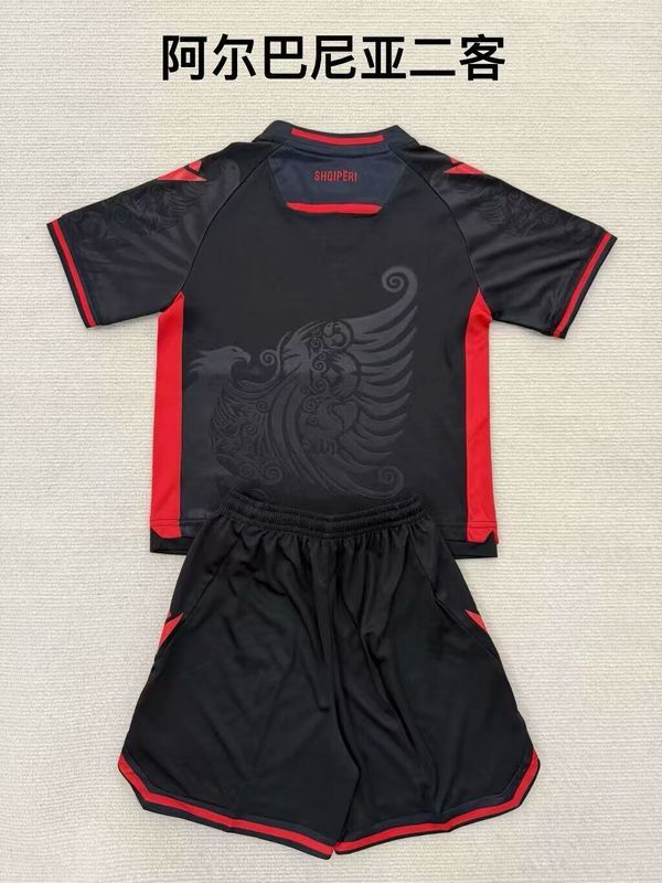 Adult Uniform 2025-2026 Albania Third Away Black Soccer Jersey Shorts Men's Football Kit