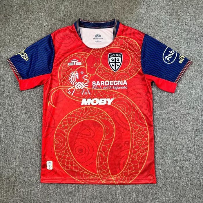 Fan Version 2025-2026 Cagliari Snake Year Version Soccer Jersey Football Shirt