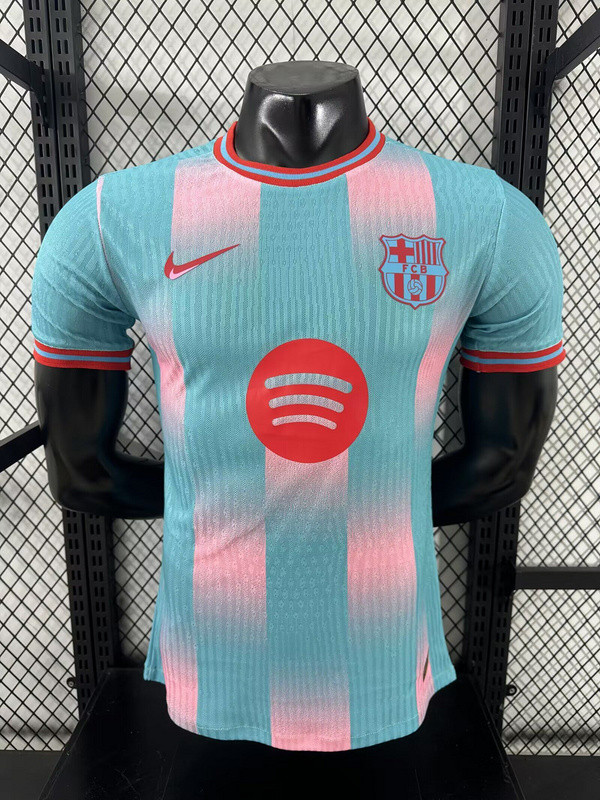 Barca Camisetas de Futbol Player Version 2025-2026 Barcelona Green Pink Soccer Jersey