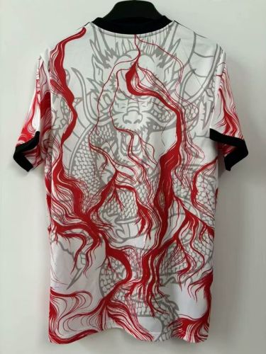 Fans Version 2025-2026 Real Madrid White/Red/Black Dragon Soccer Jersey Real Football Shirt