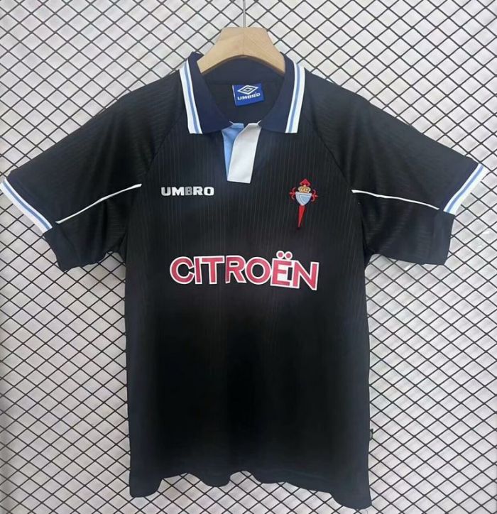 Retro Jersey 1997-1998 Celta de Vigo Away Black Soccer Jersey Vintage Football Shirt