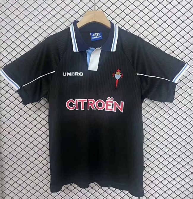 Retro Jersey 1997-1998 Celta de Vigo Away Black Soccer Jersey Vintage Football Shirt