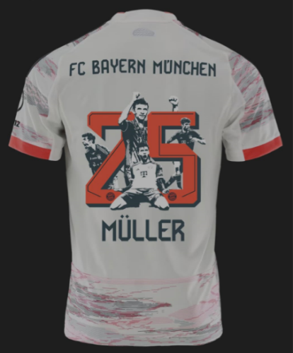 Fan Version 2025-2026 Bayern Munich Special Thomas Müller 25 Away Soccer Jersey Bayern Munchen Football Shirt