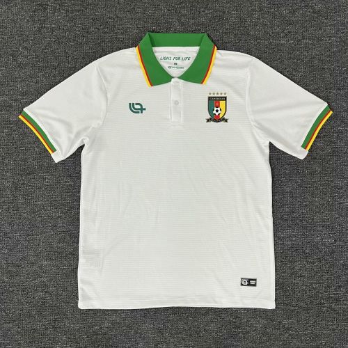 Fan Version 2025 Cameroon White Soccer Training Polo Cameroun Football Shirt