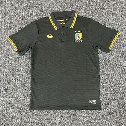 Fan Version 2025 Cameroon Black Soccer Training Polo Cameroun Football Shirt