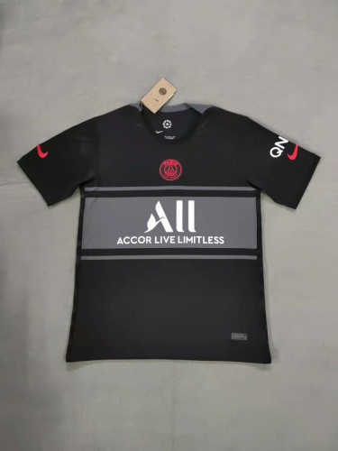 Retro Jersey 2021-2022 PSG Third Away Black Soccer Jersey Vintage Paris Football Shirt