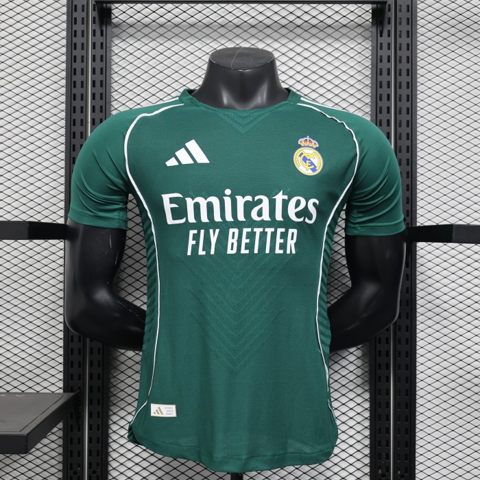 Player Version 2025-2026 Real Madrid Green Special Edition Soccer Jersey Real Football Shirt