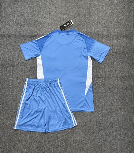 Adult Uniform 2025-2026 Real Madrid Blue Goalkeeper Soccer Jersey Shorts Men's Football Kit