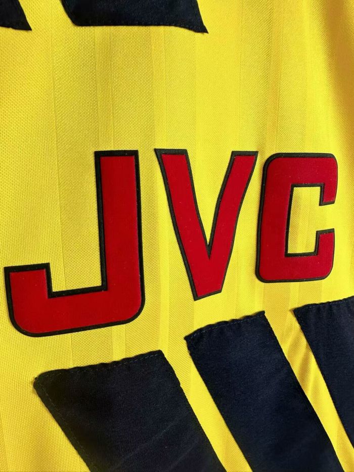 Long Sleeve Retro Jersey 1993-1994 Arsenal Away Yellow Vintage Soccer Jersey
