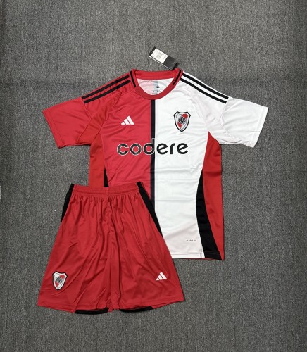 Adult Uniform 2025-2026 River Plate Third Away Red/White Soccer Jersey Shorts Men's Football Kit