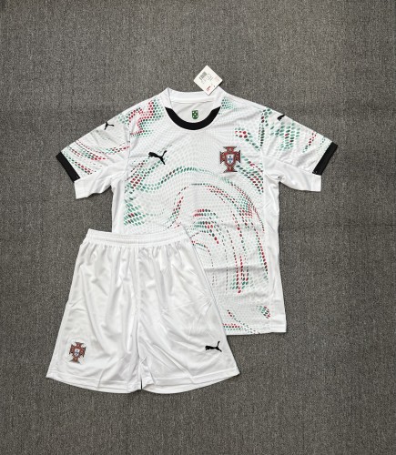 Adult Uniform 2025 Portugal Away Soccer Jersey Shorts Men's Football Kit
