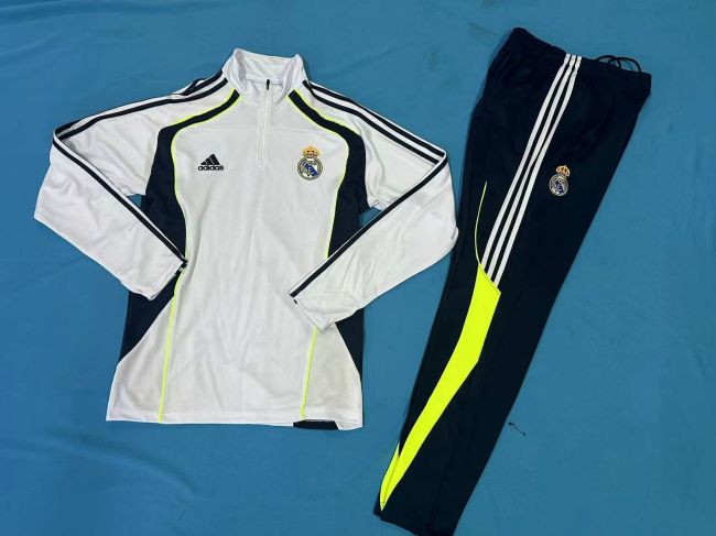 2025-2026 Real Madrid White Soccer Training Sweater and Pants Football Kit