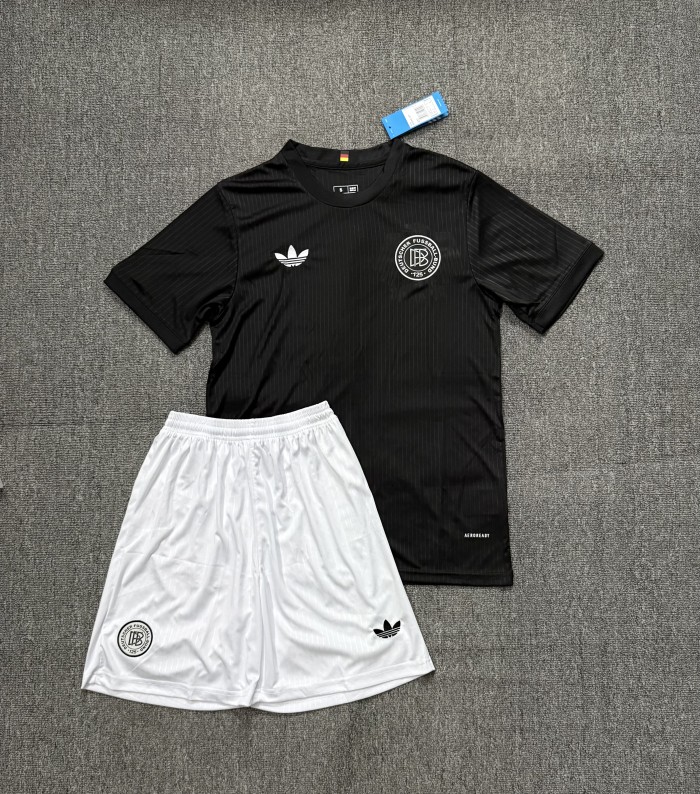 Adult Uniform 2025 Germany Black 125th Anniversary Soccer Jersey Shorts Men's Football Kit