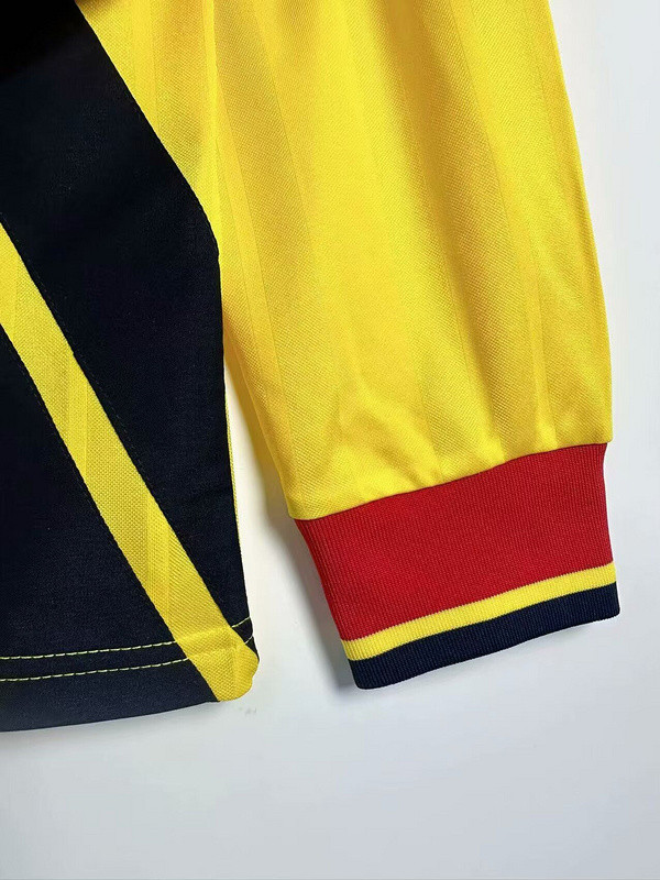 Long Sleeve Retro Jersey 1993-1994 Arsenal Away Yellow Vintage Soccer Jersey