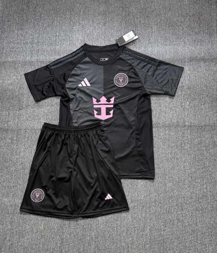 Adult Uniform 2025-2026 Inter Miami Away Black Soccer Jersey Shorts Football Kit