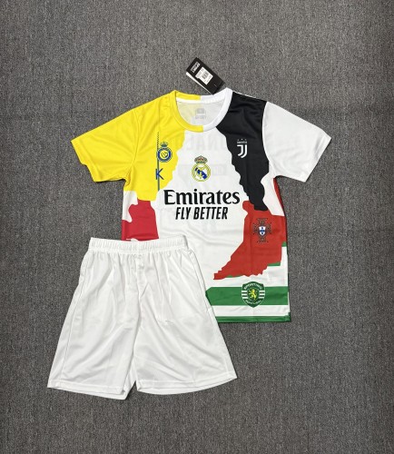 Adult Uniform Cristiano Ronaldo 7 Combine Version Real Madrid Juventus Portugal Sporting Lisbon Manchester United Al Nassr Jersey Shorts