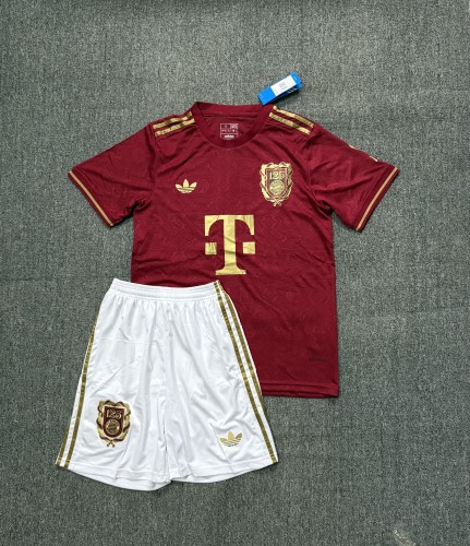 Adult Uniform 2025-2026 Bayern Munich 125th Anniversary Soccer Jersey Shorts Bayern Munchen Red Football Kit