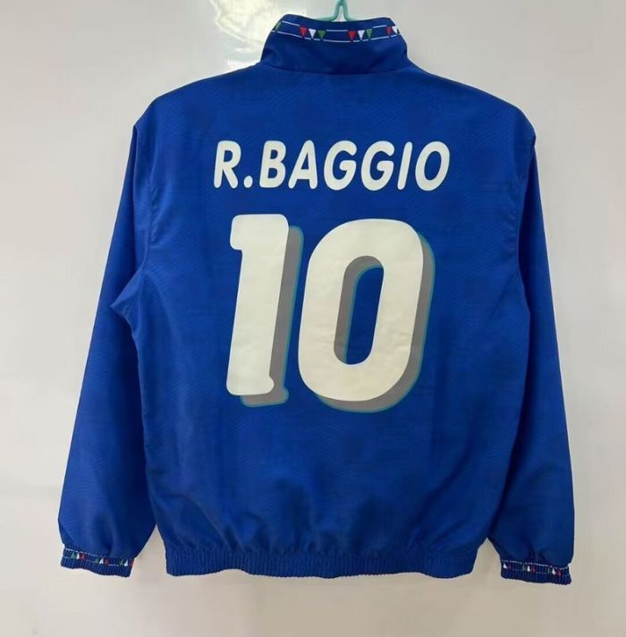 Retro Jacket 1994  Italy R.BAGGIO 10 Reversible Windbreaker Soccer Jacket Football Jacket