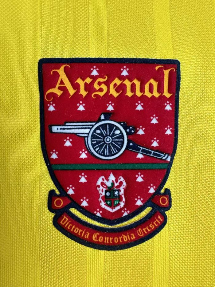 Long Sleeve Retro Jersey 1993-1994 Arsenal Away Yellow Vintage Soccer Jersey