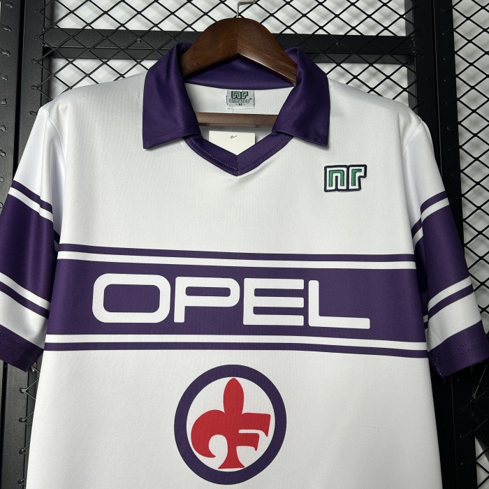 Retro Jersey 1983-1984 Fiorentina Away White Soccer Jersey Vintage Florence Football Shirt