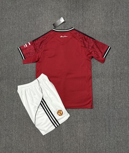Adult Uniform 2025-2026 Manchester United Home Soccer Jersey Shorts Man U Football Kit