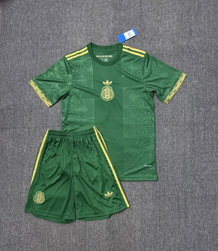 Adult Uniform Mexico 2025 Green Special Edition Soccer Jersey Shorts Football Kit