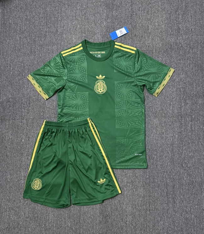 Adult Uniform Mexico 2025 Green Special Edition Soccer Jersey Shorts Football Kit