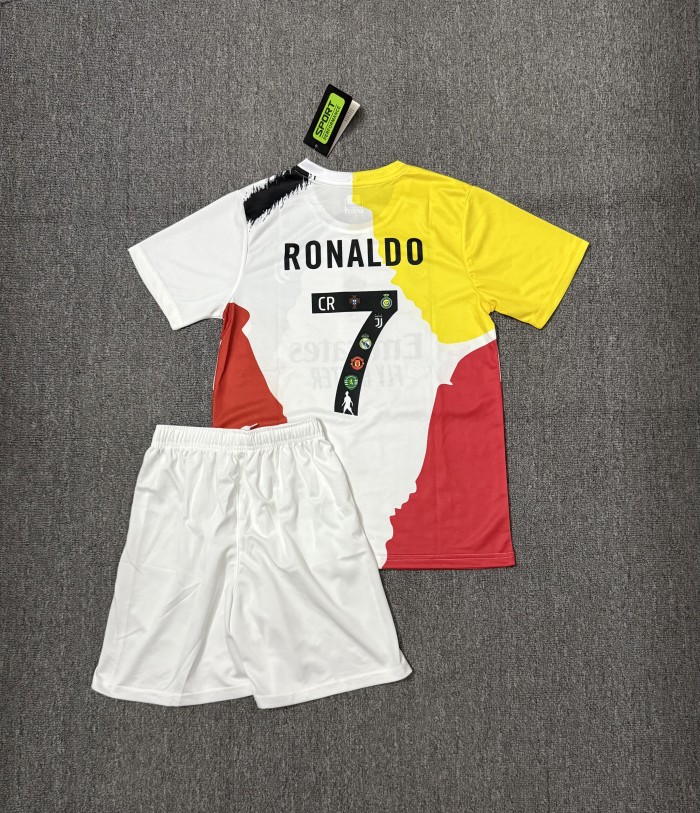 Adult Uniform Cristiano Ronaldo 7 Combine Version Real Madrid Juventus Portugal Sporting Lisbon Manchester United Al Nassr Jersey Shorts