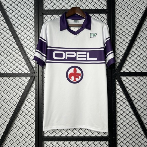 Retro Jersey 1983-1984 Fiorentina Away White Soccer Jersey Vintage Florence Football Shirt