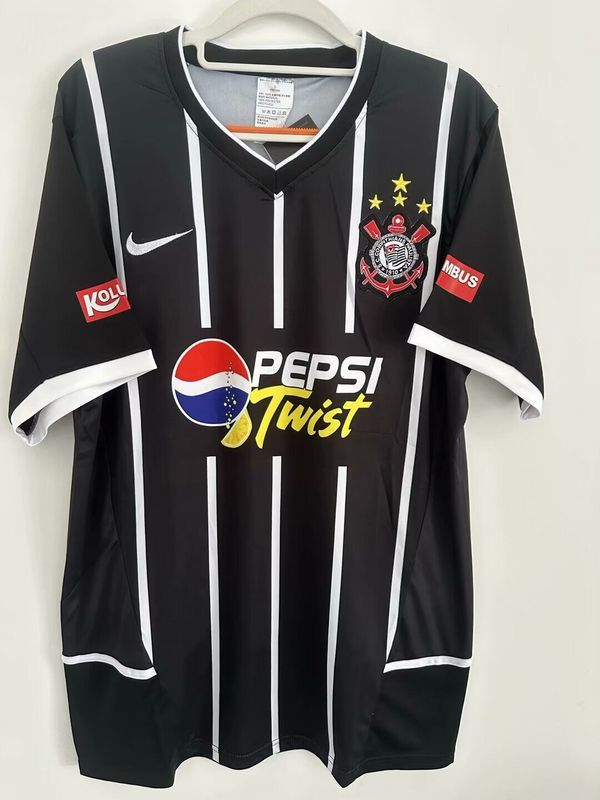 Retro Jersey 2003 Corinthians Away Black Soccer Shirt Vintage Soccer Jersey