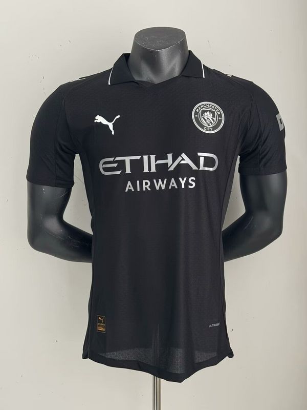 Player Version 2025-2026 Manchester City Away Black Soccer Jersey Man City Football Shirt