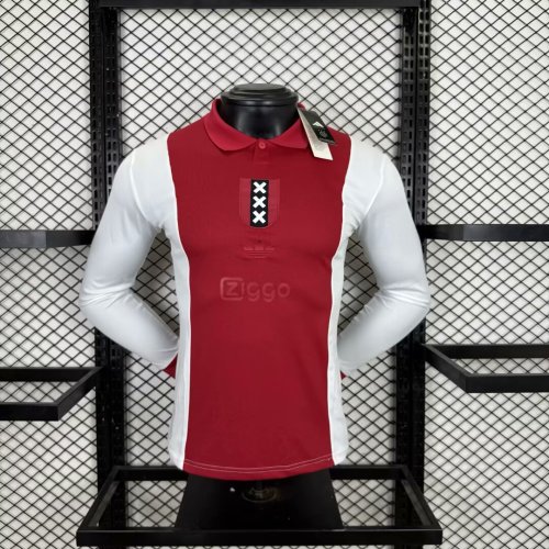 Long Sleeve Player Version 2025-2026 Ajax 125th Anniversary Soccer Jersey Football Shirt