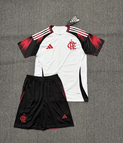 Adult Uniform 2025-2026 Flamengo Away White Soccer Jersey Shorts Men's Football Kit