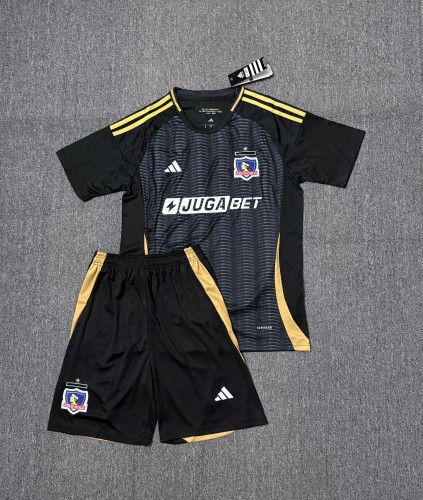 Adult Uniform 2025-2026 Colo-colo Away Black Soccer Shirt and Shorts Football Set