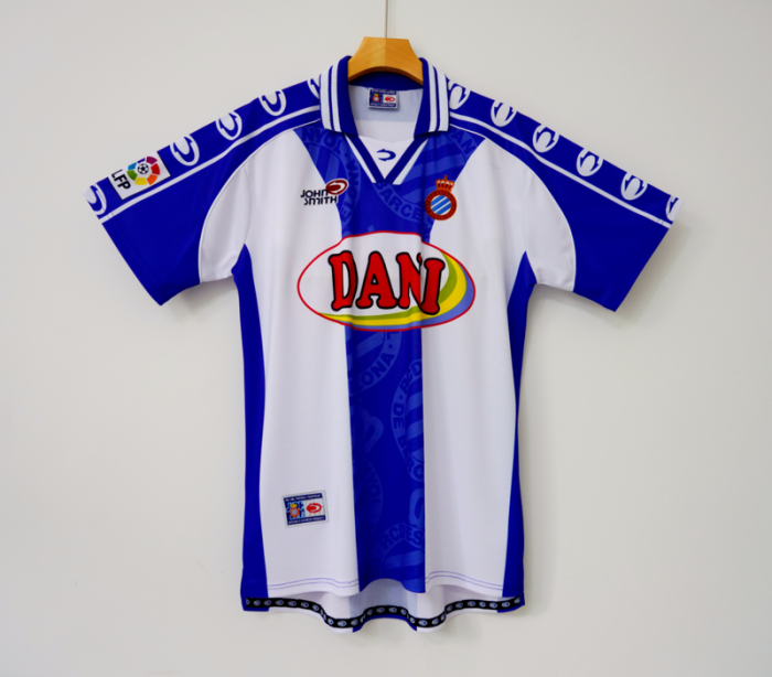 Retro Camisetas de Futbol 1999-2000 Espanyol Home Soccer Jersey Vintage Football Shirt