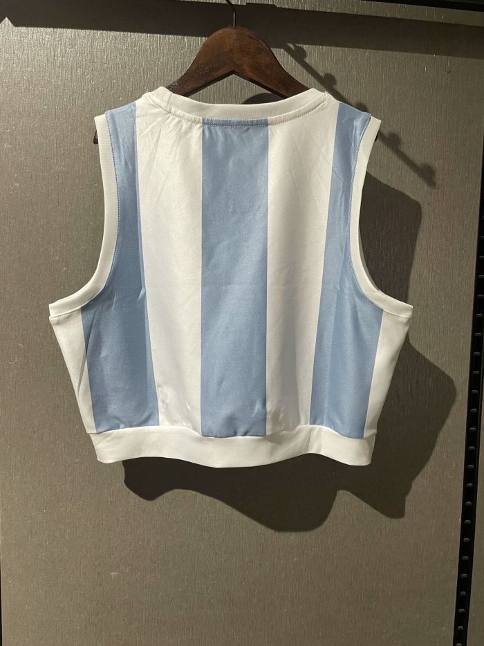 Women 2025-2026 Argentina Home Soccer Yoga Vest Girl Football Jersey