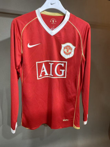 Player Version Retro Jersey Long Sleeve 2006-2007 Manchester United Home Soccer Jersey Vintage Football Shirt