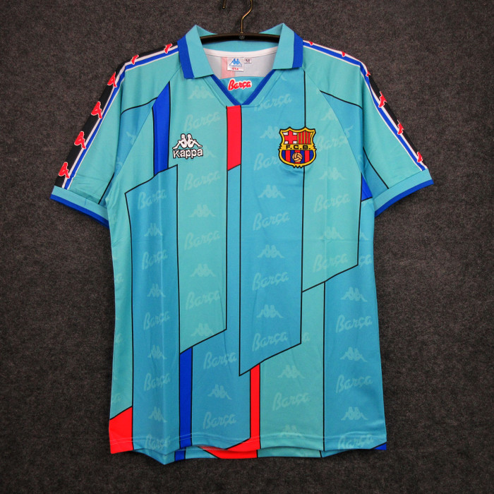Retro Jersey 1995-1997 Barcelona Ronaldo 9 Away Blue Soccer Jersey Vintage Football Shirt