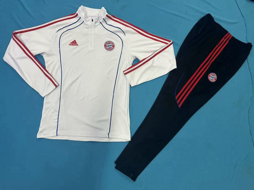 2025-2026 Bayern Munich White Soccer Training Sweater and Pants Football Kit