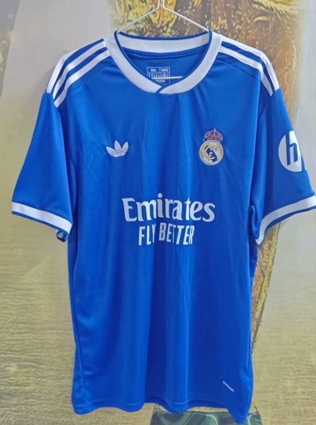 with HP Fans Version 2025-2026 Real Madrid Third Away Black Soccer Jersey Real Football Shirt
